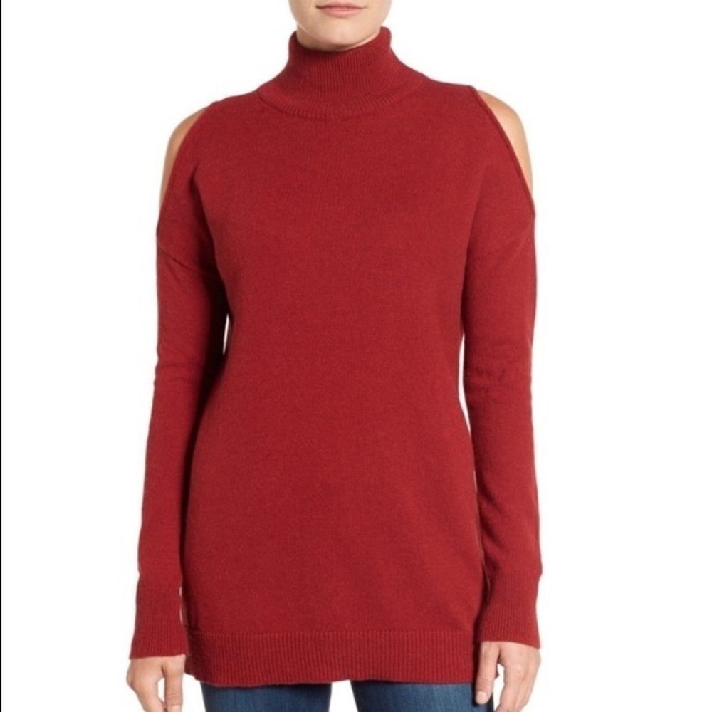 Nwt-Halogen Wool/Alpaca Cold Shoulder Sweater